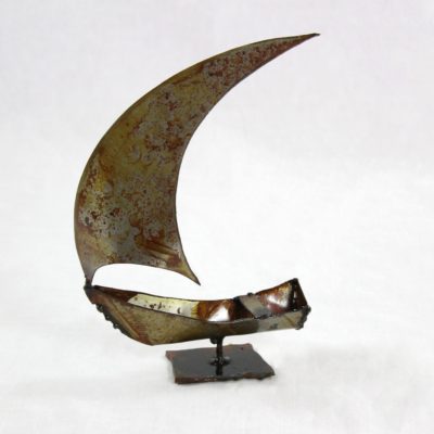 Petit bateau en métal - Guy Fautsch Sculpture